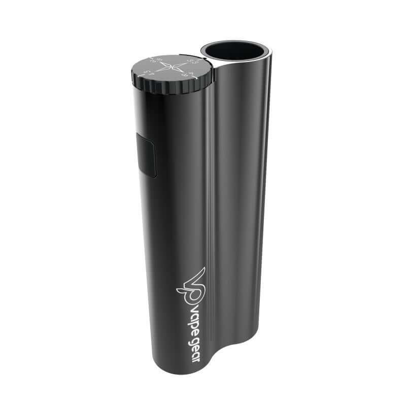 Vape Gear Turbo Twist 510 Battery in sleek black, compact size for discreet vaping experience with preheat function.