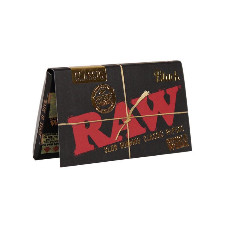 RAW Rolling Papers Black Single Wide Double Feed