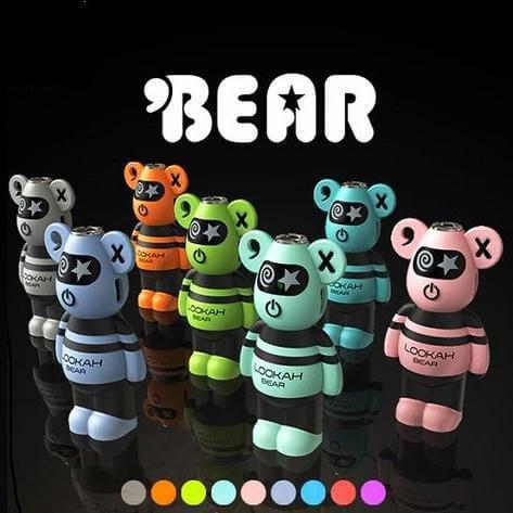 Lookah Bear 510 Battery in assorted tie dye colors, featuring cute bear design and 510 thread compatibility.