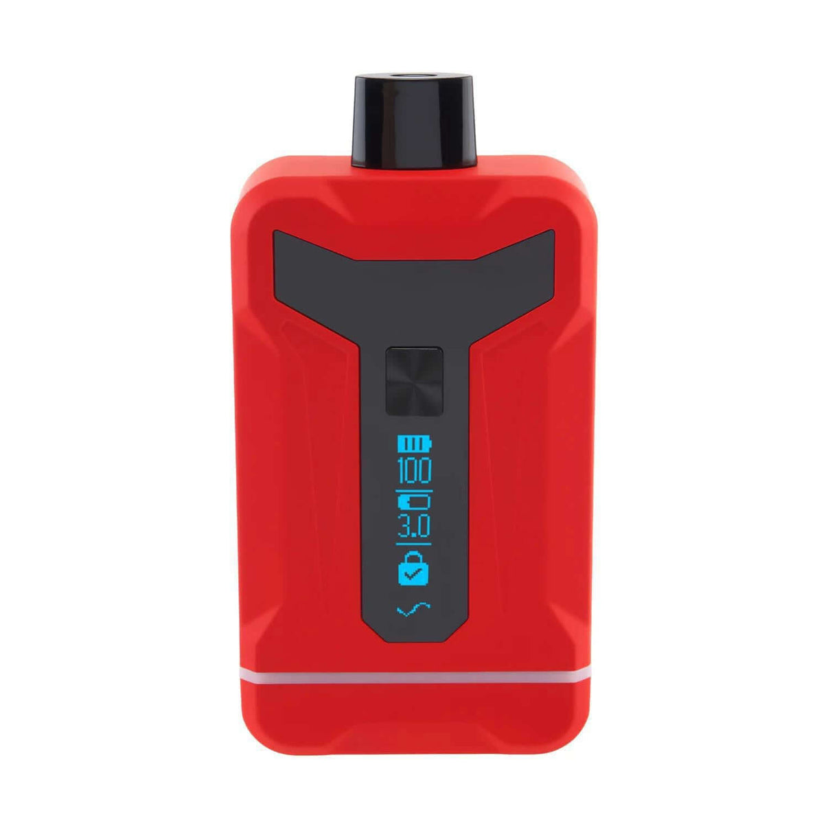 Ooze Duet 510 Battery in red color with digital screen and voltage control features.