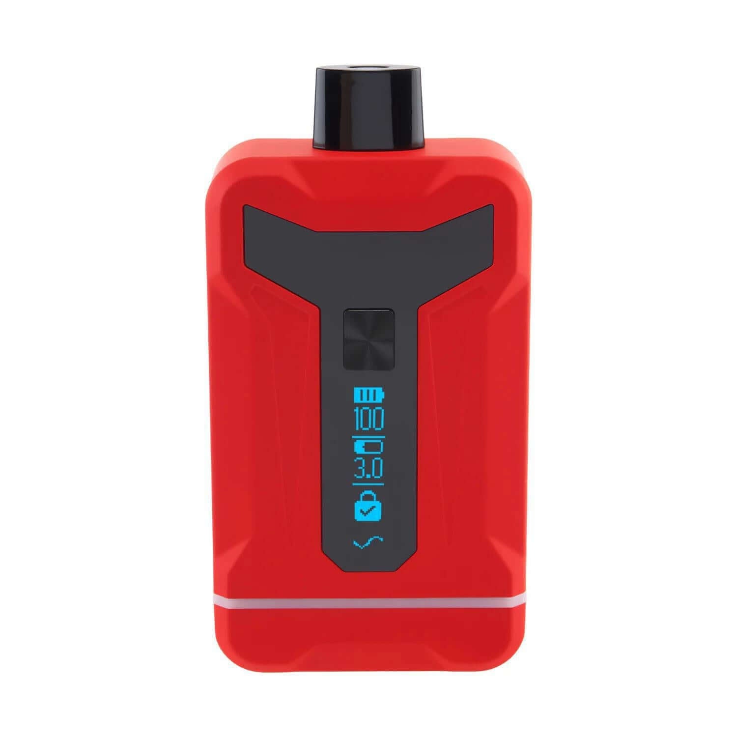 Ooze Duet 510 Battery in red color with digital screen and voltage control features.