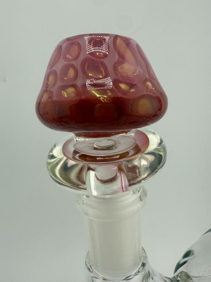 Honeycomb 14mm bowl piece with a textured red glass design for enhanced smoking experience.