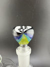 Fila John Glass Basic Wig Wag 14mm Bowl with colorful wig wag linework and solid construction, perfect for glass setups.