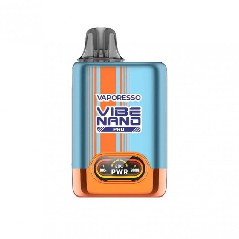 Vaporesso Vibe Nano Pro Pod Kit showcasing vibrant design, Axon Chip, and dual mesh technology for enhanced flavor.