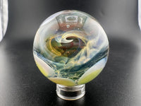 Mop Head Glass Marble - Fumed Implosion Swirl