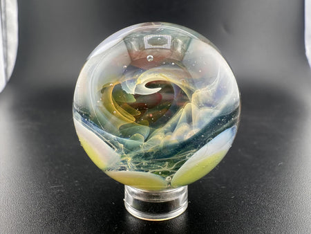Mop Head Glass Marble - Fumed Implosion Swirl