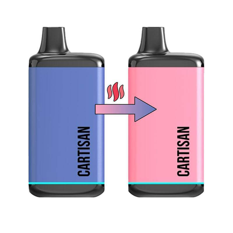 Cartisan Veil Bar 510 Battery in blue and pink, showcasing sleek design for optimal vaping experience.