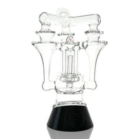 Iridescent Glass Puffco Peak Attachment Glass Replacement - TriBr for Puffco Peak, 7 inches tall with triple funnel.