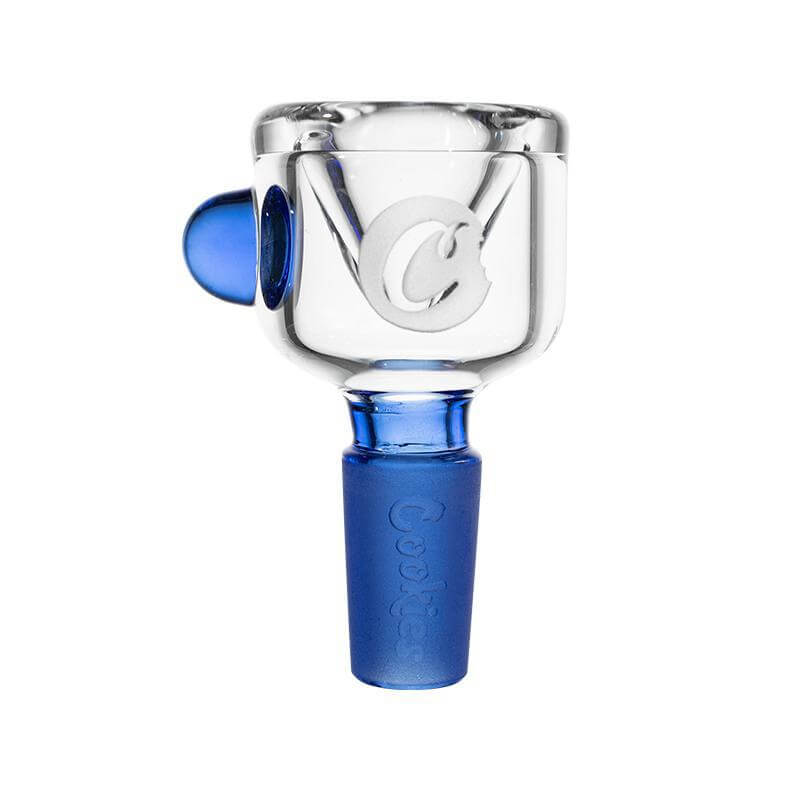 Cookies Classic Bowl 14mm, durable hand-blown borosilicate glass bowl piece with unique blue accent.
