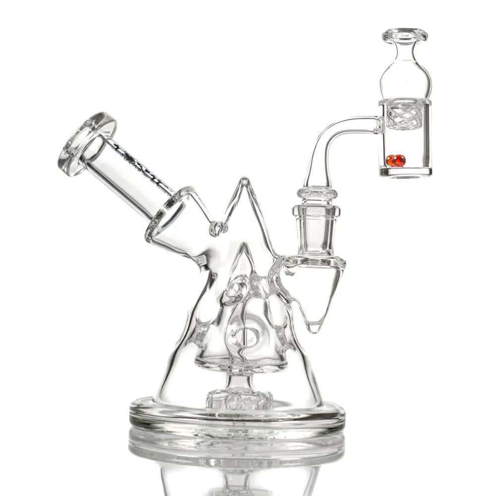 Toxic Glass 6" Fabb Pyramid Sidecar Set - TX71 featuring pyramid-shaped percolator and 14mm banger.