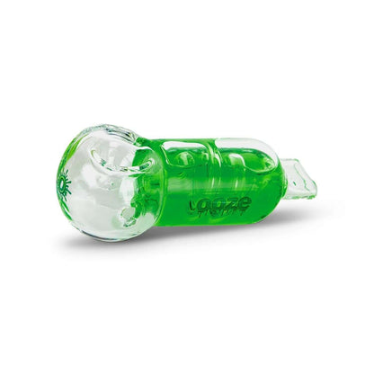 Ooze Cryo Freezable Glycerin Glass Hand Pipe in vibrant green color for ultra-smooth smoking experience.