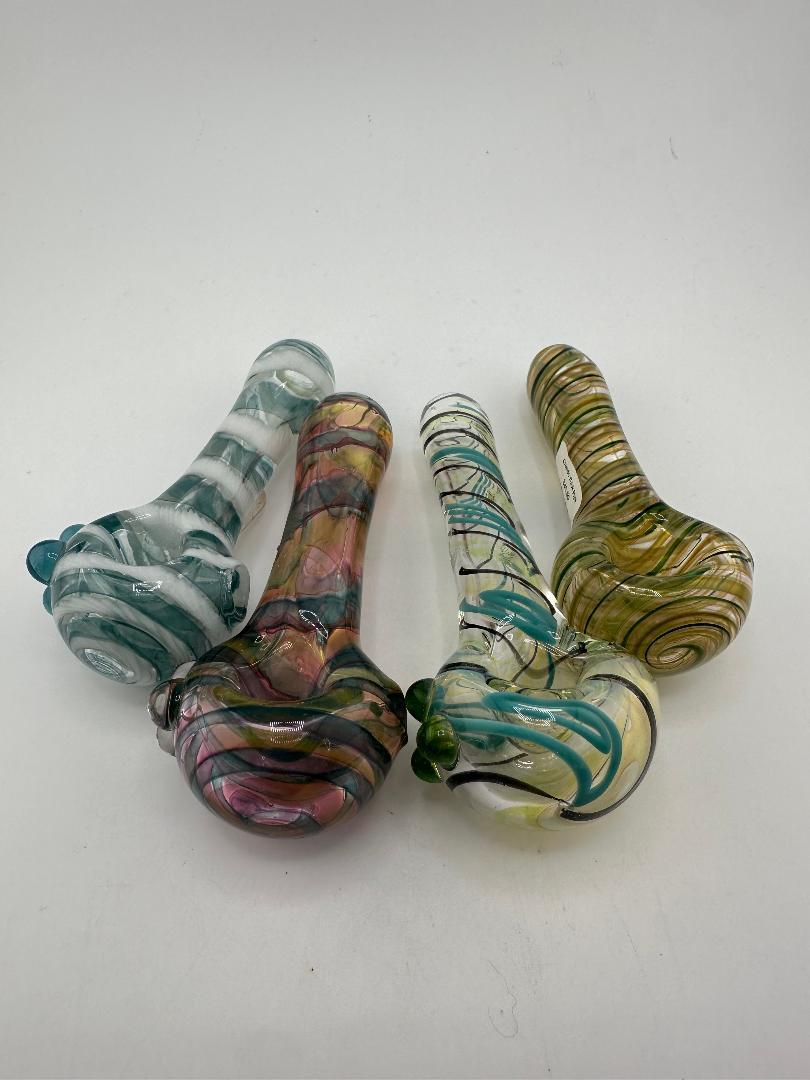 Crondo Glass Dry Pipe - Fully Worked Spiral Lines