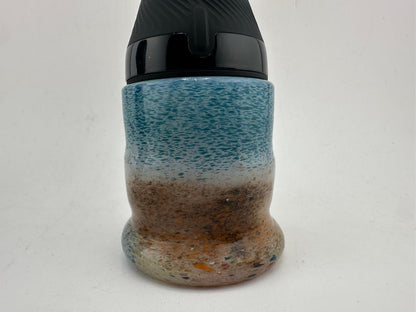 Paulson Pieces Puffco Proxy Core Cup & Mouthpiece – Frit Over Blue, White & Brown