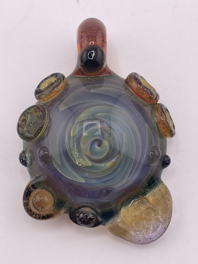 Brando Glass Pendant - Fumed Implosion w/ abstract Attachments