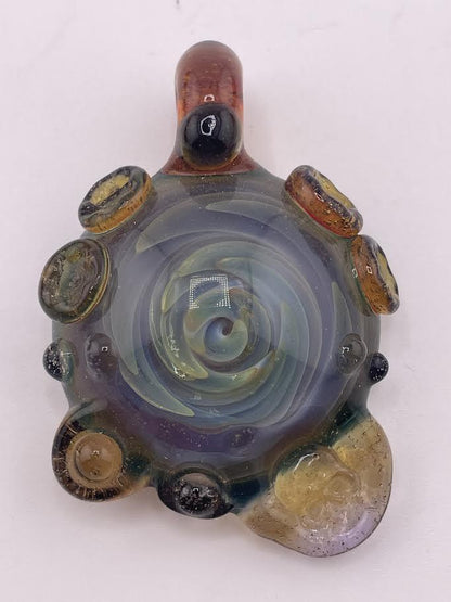 Brando Glass Pendant - Fumed Implosion w/ abstract Attachments
