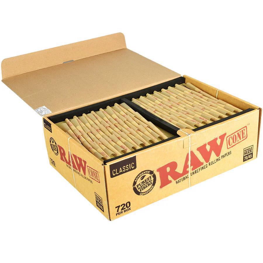 RAW Rolling Papers Classic Single Size Bulk Cones – 720 Count (70/45)