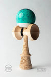 Sweets Kendama Brandon Meyer Pro Model in teal sticky clear finish with maple and beech wood components.