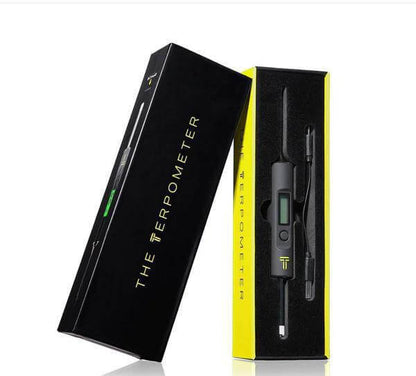 Terpometer IR Thermometer in stylish packaging, designed for precision temperature control in dabbing sessions.
