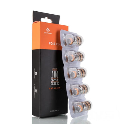 GeekVape P Series Coils packaging featuring five individual units for high-performance vaping.