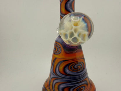 Highgrade Glass Heady Grommet Mini Tube 10mm 45° Orange & Purple