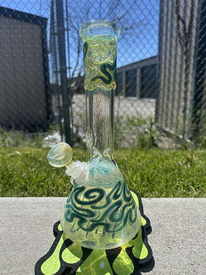 MJHoG 12" Flower Beaker - Squiggle Tech