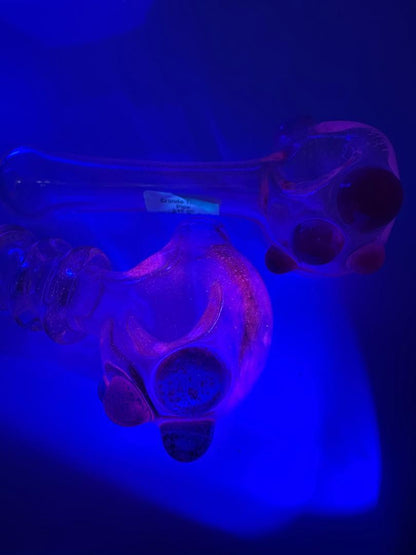 Crondo Glass Dry Pipe - Clear w/ Pink UV