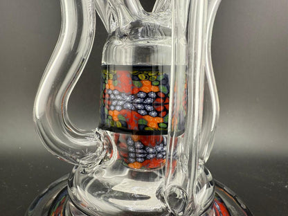 Domer Glass Double  Recycler Quad Uptake Milli Chip Stack 10mm Recycler