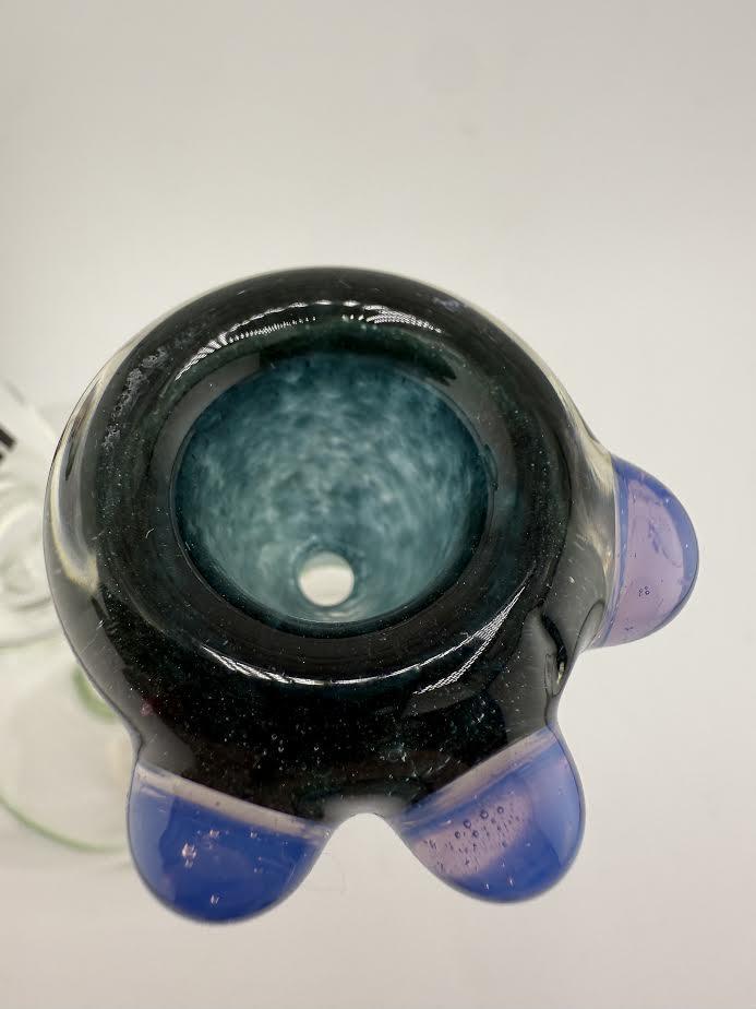 Top view of Crondo Glass Sparkle 14mm Bowl showcasing vibrant colors and unique design features.