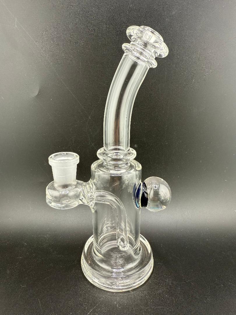 Crondo Glass Clear Banger Hanger w/ Dichro Marble 14mm 90°