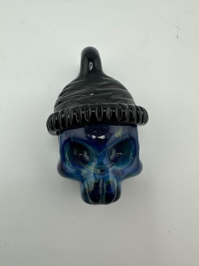 Tim Doane Glass Pendant / Necklace -  Beanie Skull