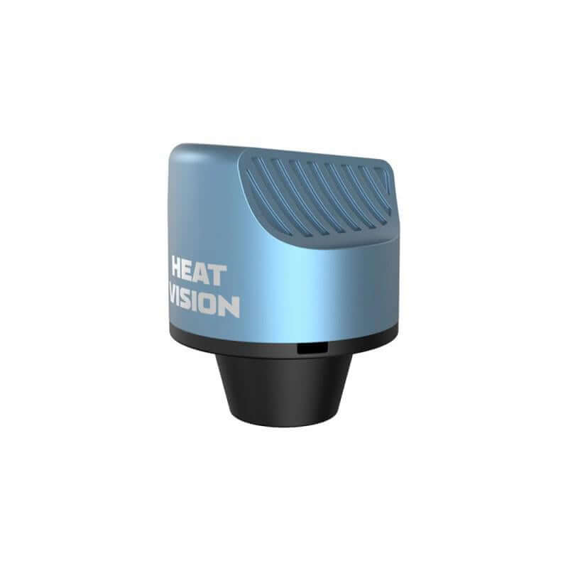 Yocan Black Heat Vision IR Thermometer Carb Cap in blue, designed for precise wax concentrate consumption.