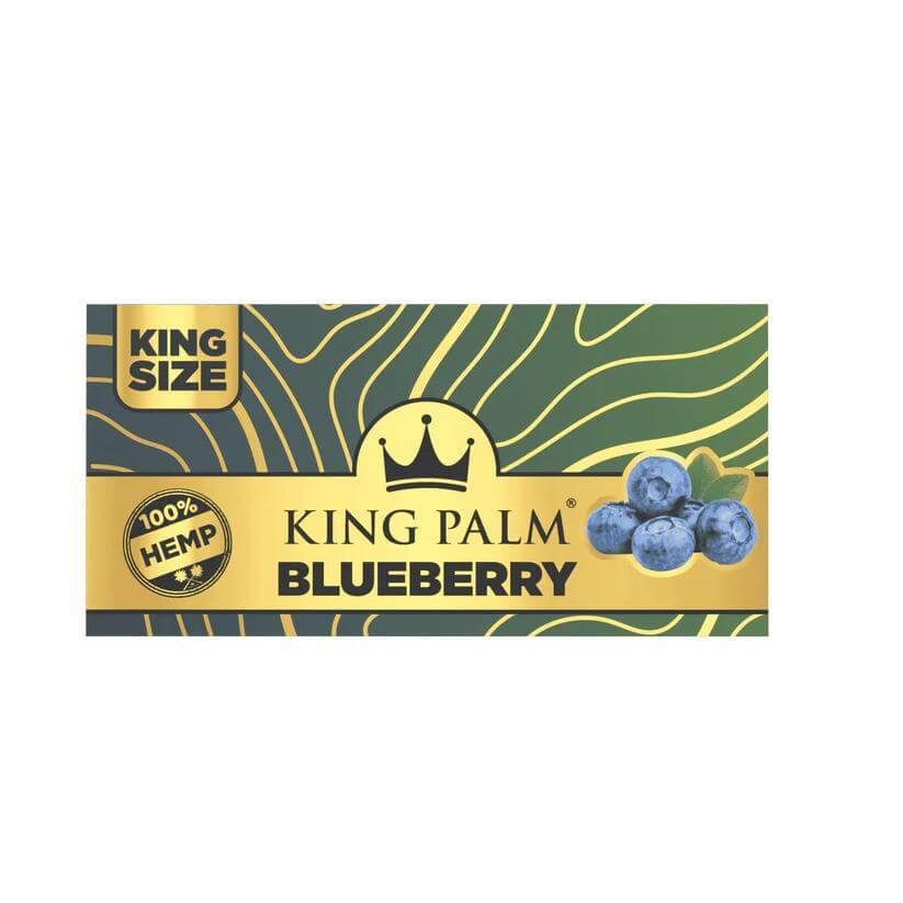 King Palm King Size Blueberry flavored hemp rolling papers package featuring blueberries.