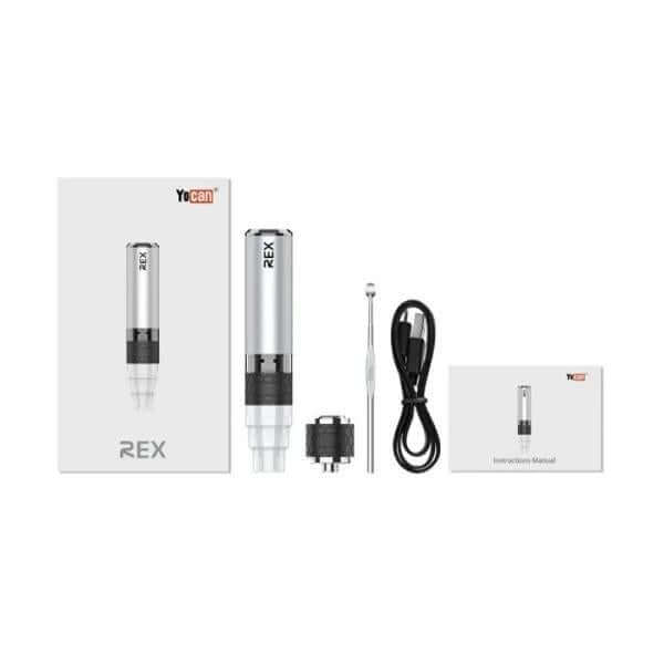 Yocan Rex Portable Enail Vaporizer Kit with accessories and instructions for enhanced vaping experience.