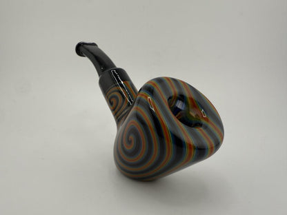 Colorful Mcdoogle lined work poker pipe with a unique spiral design for smoking.
