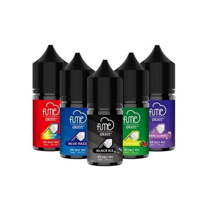 Fume Salt Nic e-liquids collection featuring popular flavors in 5% nicotine strength, perfect for intense vaping.