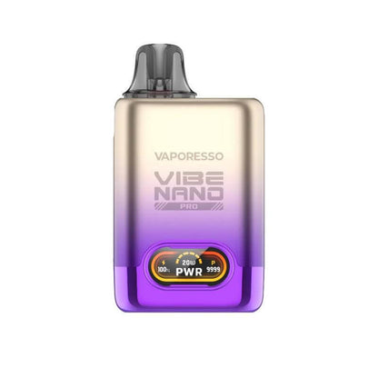 Vaporesso Vibe Nano Pro Pod Kit featuring vibrant colors and Axon Chip technology for enhanced vaping experience.