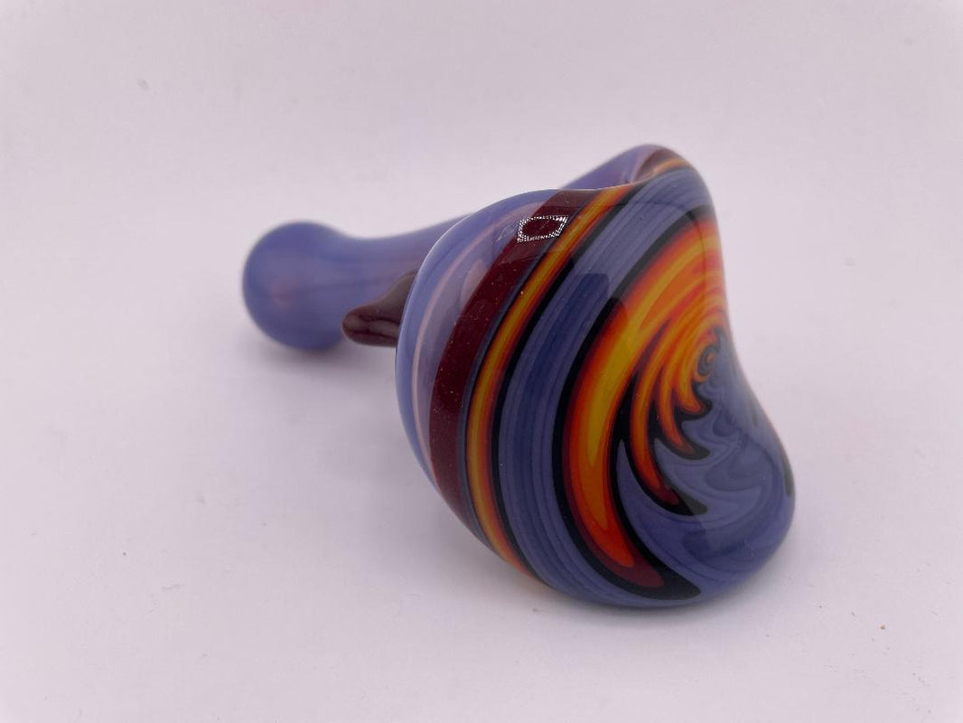 Highgrade Glass Dry Pipe - Solid Color w/ Reversal Wig Wag Cap