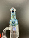 HighGrade Glass Blue & green Opal Wig Wag Bubble Cap