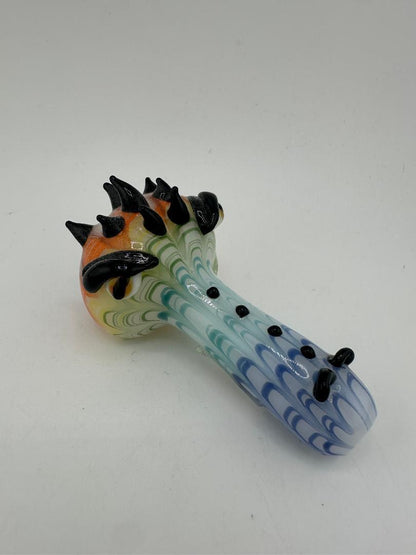 Filla John Glass Hand Pipe - Simple Colorful Dragon