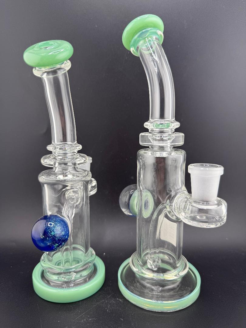 Crondo Glass Banger Hanger w/ Green Lip Wrap 14mm 90°