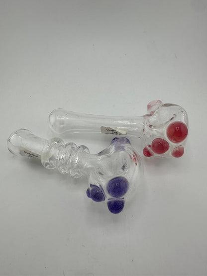 Crondo Glass Dry Pipe - Clear w/ Pink UV