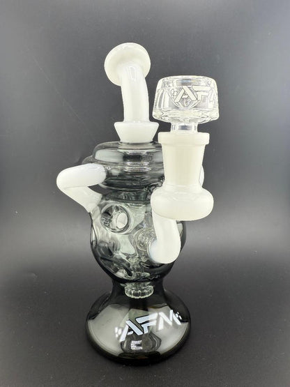 AFM Glass 7.5" Swiss Double Color Glass Recycler Dab Rig TX063 14mm 90°