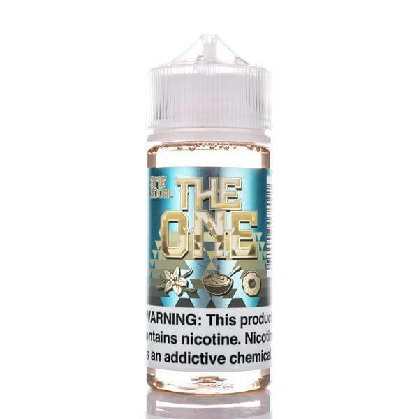 The One 100ml vape juice bottle featuring unique flavor blend and warning label for nicotine.