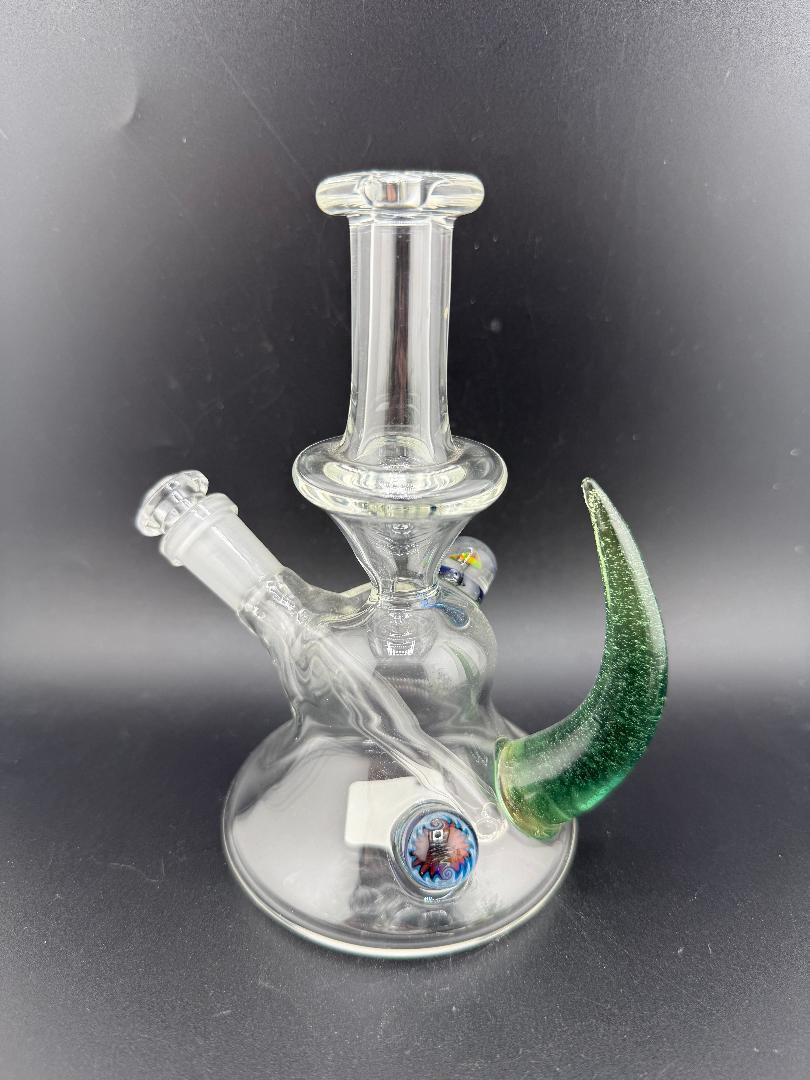 Pugsley Glass Straight Neck Jammer Rig w/ Colored Horn & Opal 10mm 45°