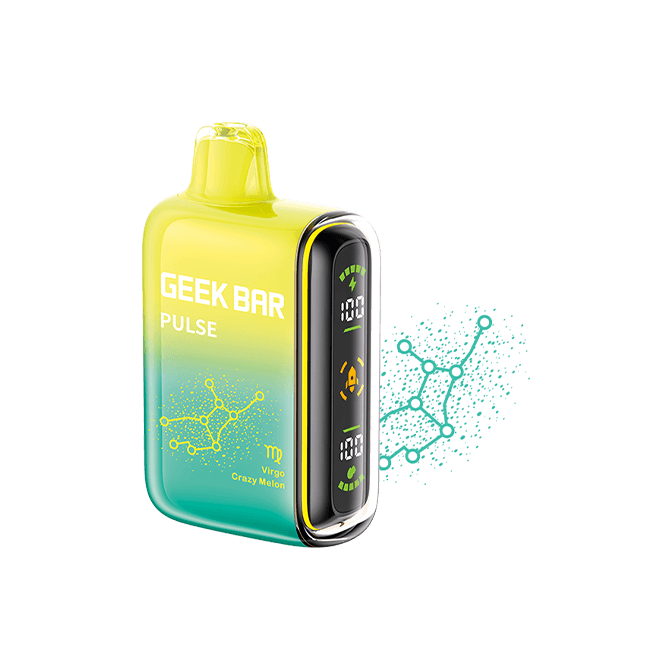 Geek Bar Pulse 15K Zodiac Edition disposable vape in vibrant colors showcasing cosmic design and performance.