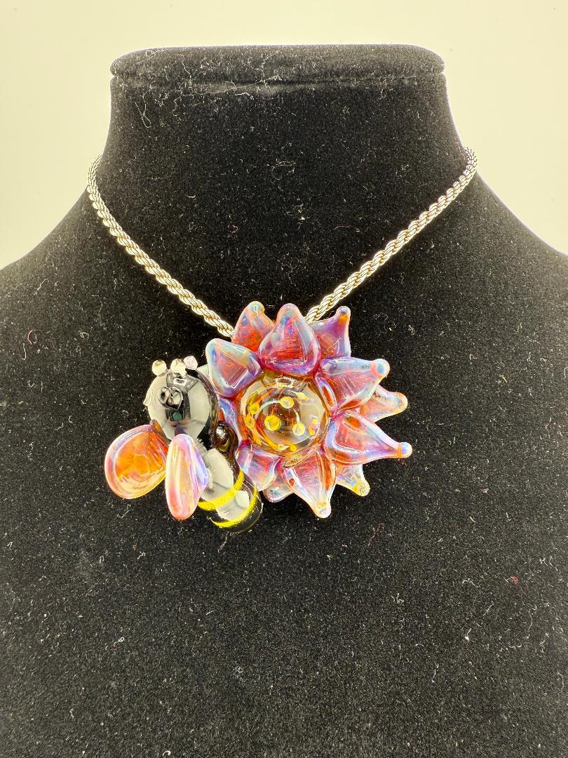 Pablos Glass Flower Pendants