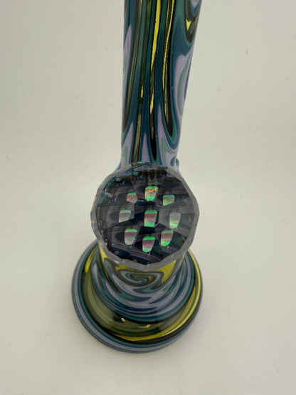 Highgrade Glass Heady Grommet Mini Tube 10mm 45° Teal Green UV