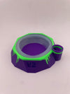 Focus V Carta 2 base stabilizer in purple and green with Saber Hot Knife Holder holder.