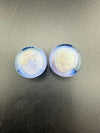 Handcrafted Mop Head Glass Gauges in 15/16" size with unique swirl texture, bold artisan plugs for stretched ears.
