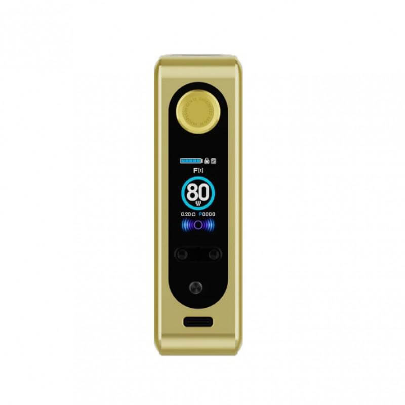 Vaporesso GEN SE Mod in gold color with digital display showing 80W and control buttons for optimal DTL vaping.